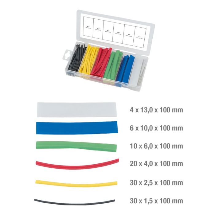 Assortiment de gaines thermo-rétractables, 100 pcs