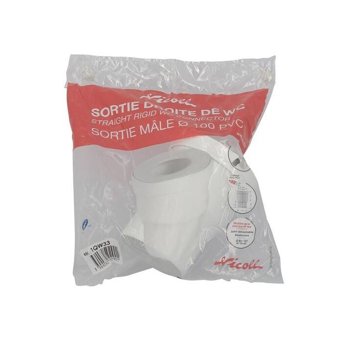 Manchon droit blanc wc nicoll 1qw33