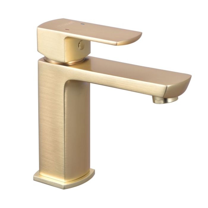 Mitigeur pour lavabo DOUR laiton brosse - vidage clic-clac laiton assorti