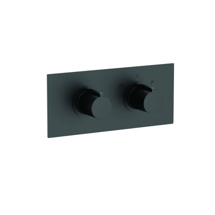 Système douche encastré thermostatique noir 2 voies gamme PACT Thewa