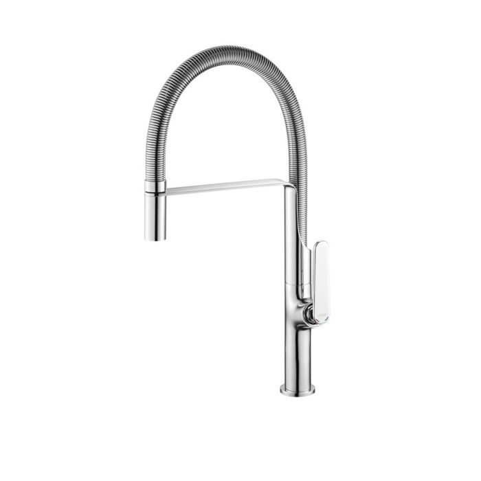 Mitigeur avec bec flexible pour évier. TUBIG chromé