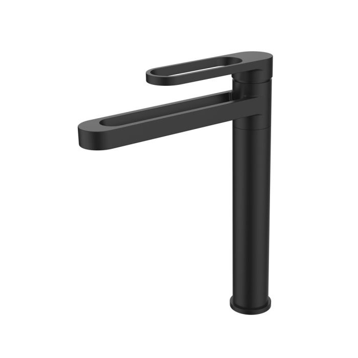 Mitigeur haut pour lavabo NEELU noir - vidage clic-clac ABS coupelle métal assor