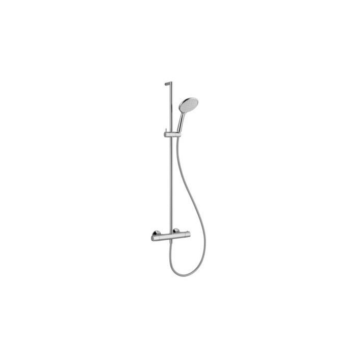Système de douche. Mitigeur thermostatique. Barre + douchette + flexible